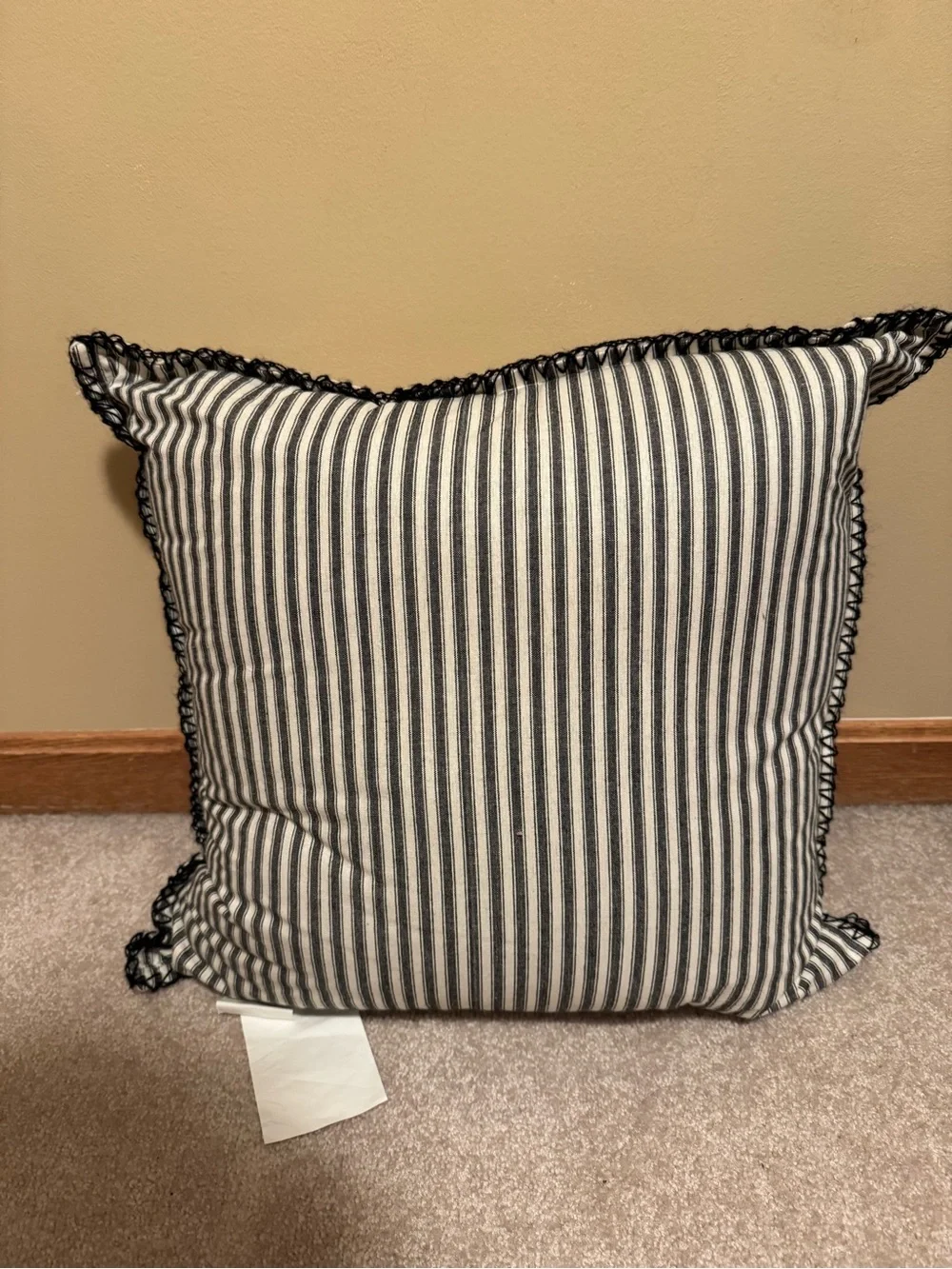 Neutral 'Let's Stay Home' Decorative Throw Pillow